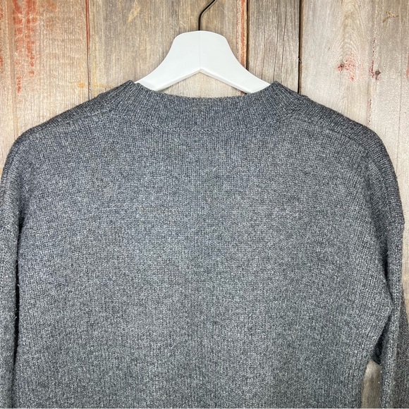 Madewell Starry Night Pullover Sweater Charcoal Grey Wool Cropped Crewneck XS - Picture 6 of 12